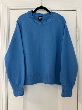 GAP Women's Blue Crewneck Cotton Sweater Size XL